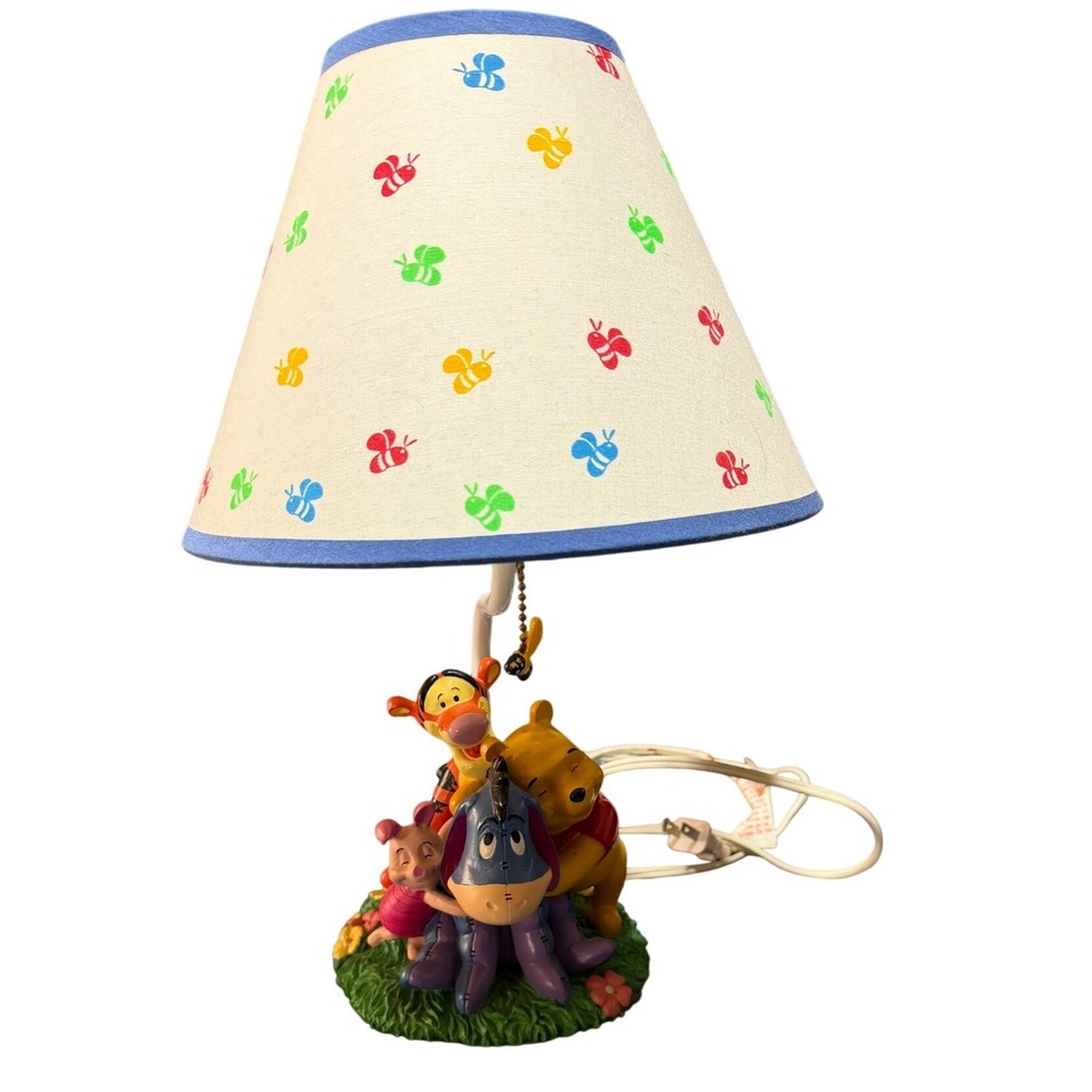 Vintage Disney Winnie the Pooh Tigger Eeyore Piglet Table Lamp April 2000